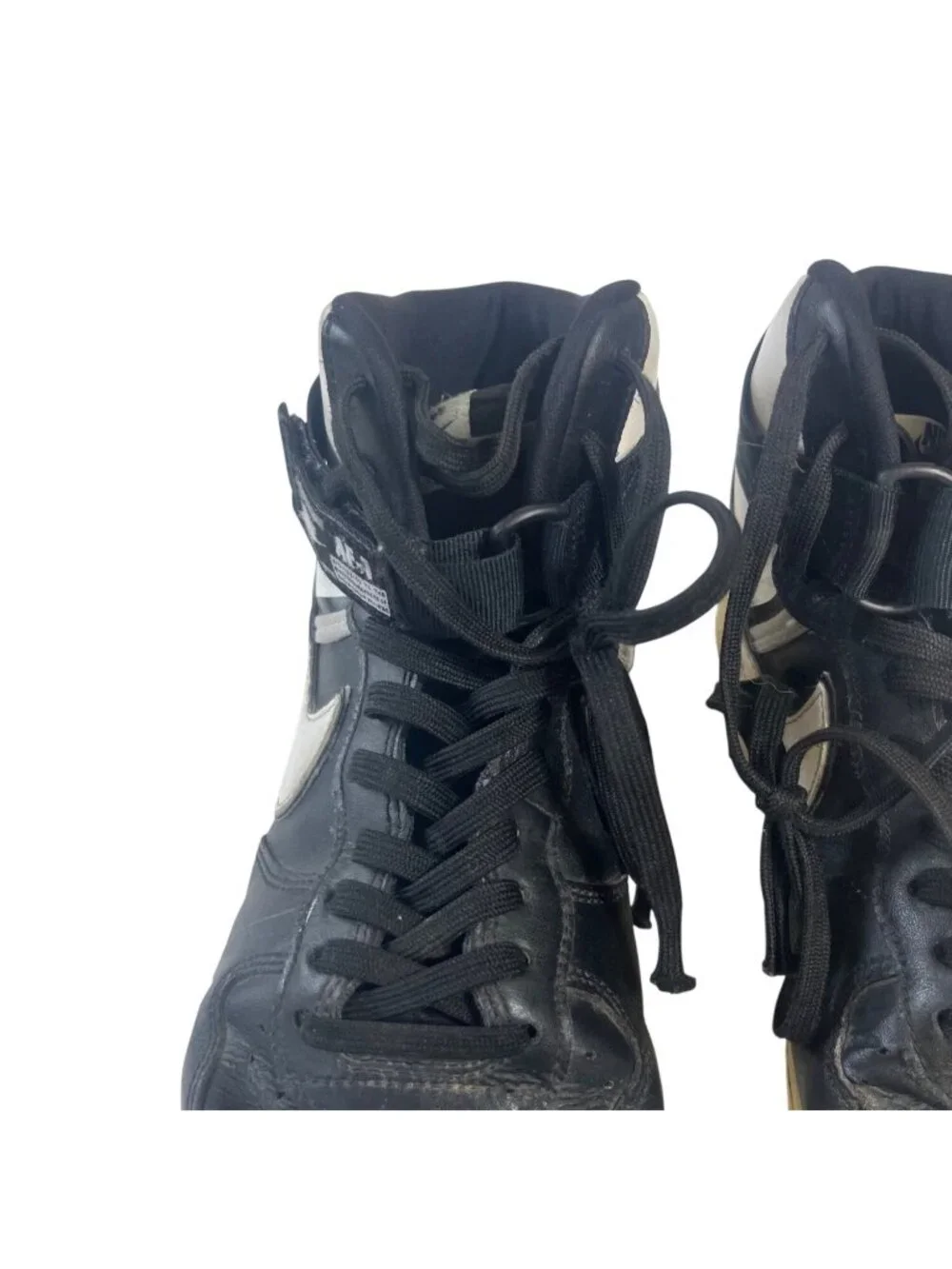 Nike Air Force 1 High Top Sneakers Black White Size 10.5 Pre-Owned